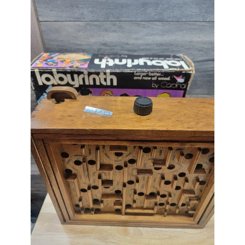 Vintage Original Labyrinth Space Control Game, Wooden, No Ball